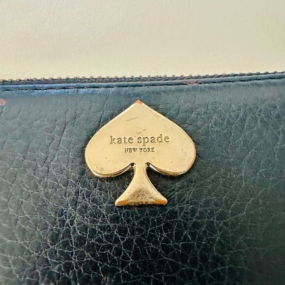Kate Spade black leather, zip around wallet. - Picture 2 of 8
